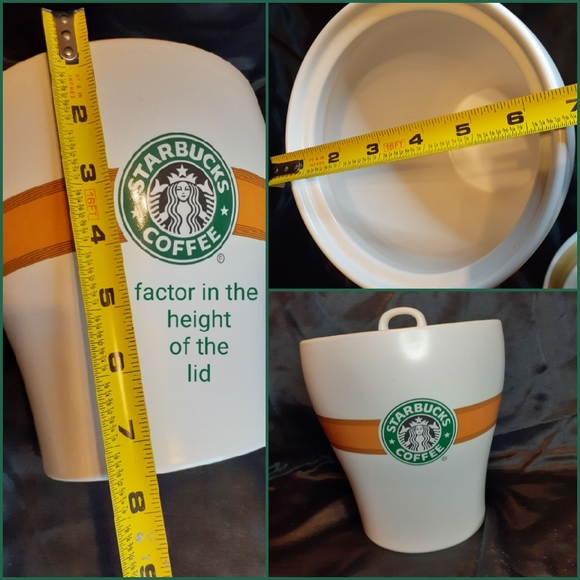 BIG Starbucks Baby! Big Cookie, Biscotti, Coffee Counter Retired Amber Jar W/Lid - Picture 5 of 11